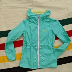 Aqua Bench hooded windbreaker cinch waist xs